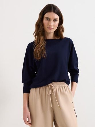 Phase Eight Cristine Slash-Neck Knitted Jumper in Navy at Nordstrom, Size X-Small
