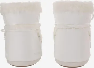 Moon Boot Womens Ankle Boots Icon Low White Faux Fur Modacrylic