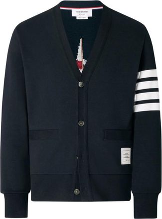 Thom Browne 4-Bar Boat-embroidery Cardigan