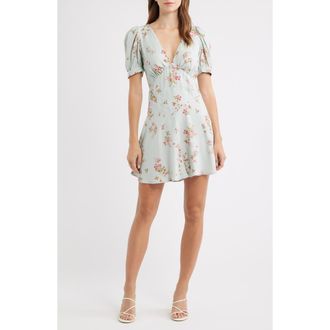 Reformation Naira Puff Sleeve Minidress in Dama at Nordstrom, Size 10