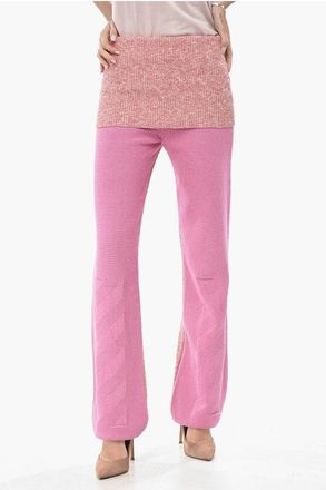 Off-white Knit Pants with Maxi Foldover Waist size 38