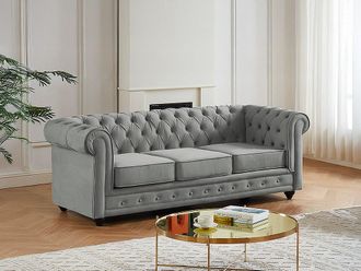 Vente-Unique Divano CHESTERFIELD 3 posti in velluto Grigio