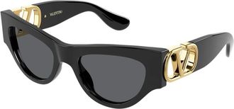 Valentino Cat Eye Zonnebril - Dames - Zonnebrillen - Zwart - 55 MM - Accessoires