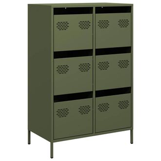 Berkfield Home Highboard Olive Green 68x39x101.5 cm Steel