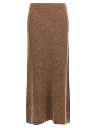 Max Mara Gray Cashmere Midi Womens Skirt