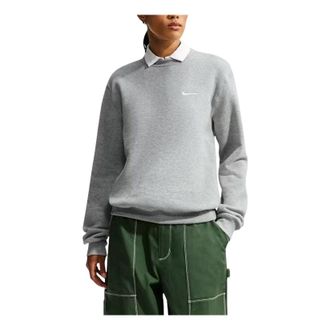 Nike (WMNS) Nike Studio Fleece Medium Weight Crew Dark Grey Heather Sail IR8293-063