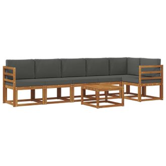 vidaXL Conjunto De Sof&aacute;s De Exterior 7 Pcs Natural Y Antracita Vidaxl