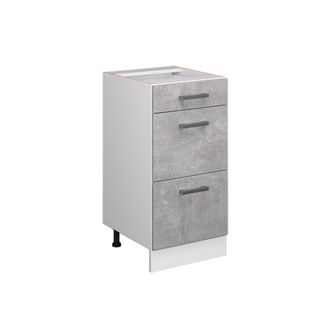 Vicco Mueble Bajo Universal R-line, Hormig&oacute;n, 40 Cm Con Cajones, Sin Encimera