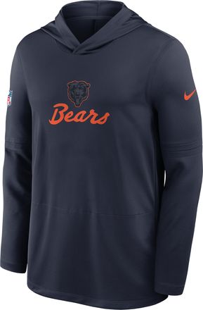 Nike Chicago Bears Rivalries Collection Sideline Nike Mens Dri-FIT NFL Long-Sleeve Hooded Top in Blue | 03B941L7Q-DMX