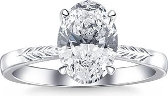 Pompeii3 Certified 3Ct Oval Diamond Solitaire Engagement Ring 14k Gold Lab Grown