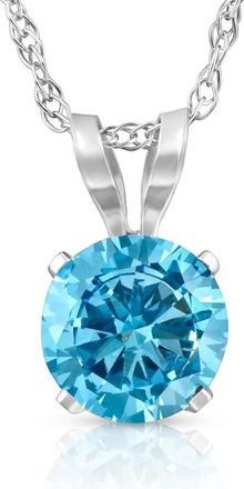 Pompeii3 1/2Ct Lab Grown Blue Diamond Solitaire Pendant Necklace14k White or Yellow Gold