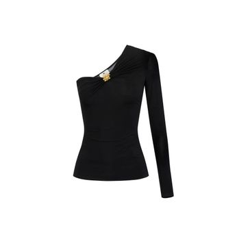 Elisabetta Franchi Dames, Blouses & Shirts, Zwart, Maat: L Viscose