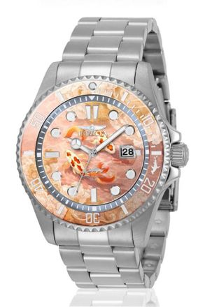 Invicta Pro Diver 51062 Herenhorloge - Quartz Uurwerk - Roestvrij Staal met Oranje Wijzerplaat - 43 mm - Summerville