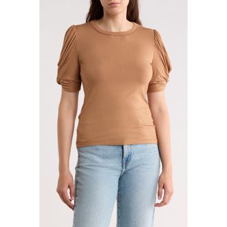 Renee C Solid Scrunched Sleeve Top in Maple at Nordstrom Rack, Size X-Large