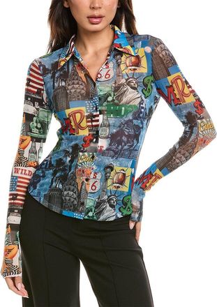 Alice & Olivia Alice + Olivia Jade Mesh Button-Down Shirt