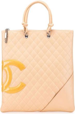 Chanel 2005-2006 Quilted Lambskin Cambon Ligne Flat shopper - Bruin