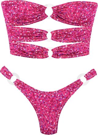 Reina Olga Bikini Cage con anello - Rosa