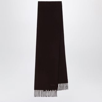 Max Mara Sciarpa marrone in lana con frange