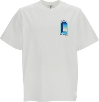 Casablanca White Printed Cotton T-Shirt