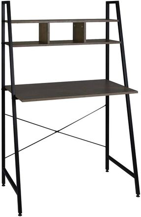 Woltu Woltu Scrivania Libreria Tavolo Da Lavoro Computer Pc Scaffale A Scala 84x46x140cm Colore Ruggine + Nero
