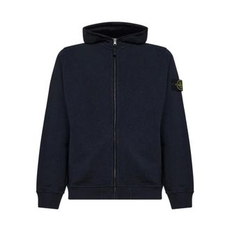 Stone Island Zip-throughs, male, Blue, Size: 2XL Logo Sweatshirt