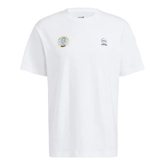 adidas neo M Sw Slogan Tee Solid Color Alphabet Printing Athleisure Casual Sports Short Sleeve Couple Style White HC9740