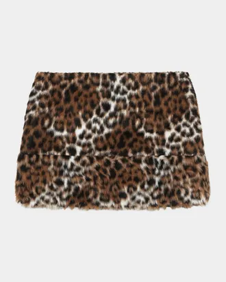 Marc Jacobs Faux Fur Leopard Mini Skirt