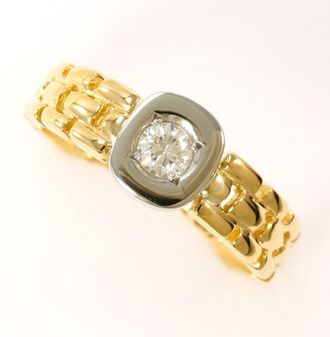 C&A Platinum Yellow Gold Yellow Gold (18K) Platinum 900 Band Ring (Pre-Owned)