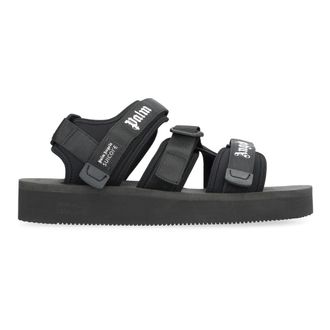Palm Angels Velcro Flat Sandalen - Kisee Style - Heren - Sandalen - Zwart - 44 EU - Polyester - Schoenen