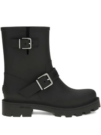 Jimmy Choo London buckle-strap biker boots - Black