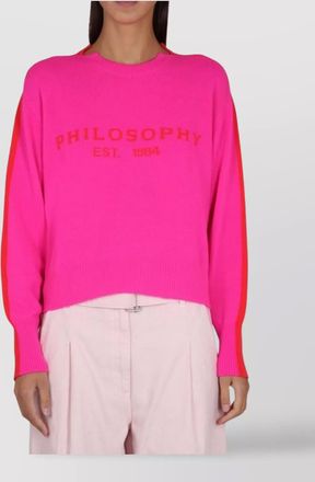 Alberta Ferretti cashmere wool logo-embroidered jumper