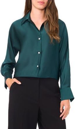 Halogen Charmeuse Button-Up Shirt in June Bug at Nordstrom Rack, Size X-Large