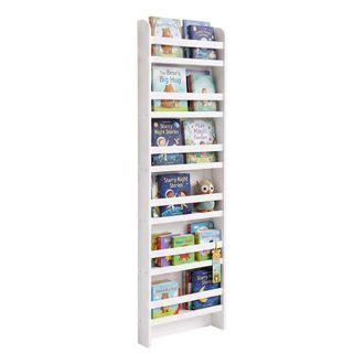 Relaxdays Estanter&iacute;a Relaxdays, 6 Compart., Libros, Juguetes, (al X An X Fondo) 200 X 55 X 10 Cm, Habitaci&oacute;n Infantil, Mdf, Blanca