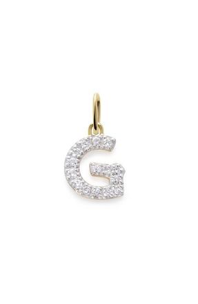 Monica Vinader Lab Grown Diamond Initial Pendant Charm in 14K Gold G at Nordstrom
