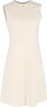 Prada Pre-owned Womens Sleeveless A-Line Mini Dress in Ivory Wool - Size EU 42 (Womens)