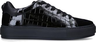 Kurt Geiger Leather Laney Croc Mens Sneakers - Black - Size UK 10