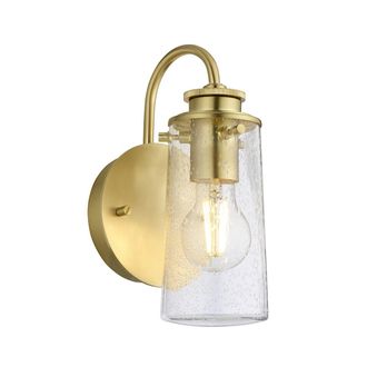 Netlighting Kichler Braelyn 1 Light Wall Light Brushed Brass IP44 in Yellow