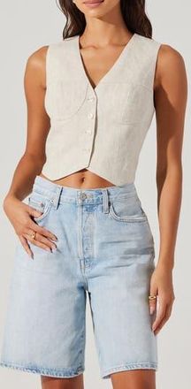 ASTR the Label Ossa Bustier Detail Linen Vest in Oatmeal at Nordstrom Rack, Size X-Small