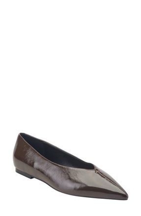 Marc Fisher Casee Pointed Toe Flat in Dark Brown at Nordstrom, Size 7.5