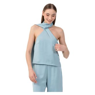 Kocca Chic party ready neck tie top - female - Kocca - Sleeveless Tops - Blue - S - Tops
