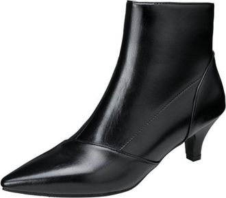 Generic Womens Kitten Heel Ankle Boots with Pointed Toe, Comfortable Office Wear & Versatile Casual Style,Black,13 UK