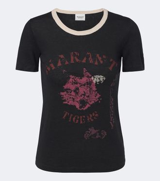 Isabel Marant T-shirt Kiliann in lino con stampa