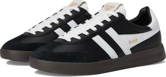 Gola Cyclone Leather Womens Walking Shoes Black/White/Dark Gum : 7.5 B - Medium