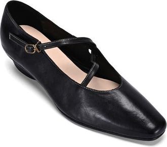 OLD TREND Ribbon Genuine Leather Elegant Strap Mary Jane Heel in Black at Nordstrom, Size 7.5