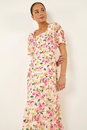 Roman Floral Midi Dress