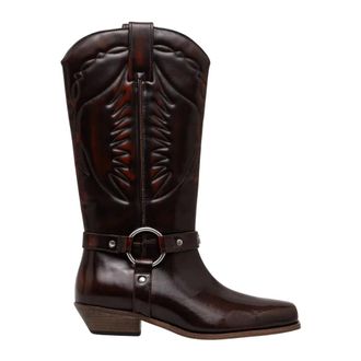 Patrizia Pepe Stivali Cowboy in Pelle - - Shoes - Donna - Marrone - 40 EU