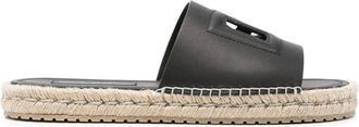 Dolce & Gabbana DG logo espadrilles - men - Calf Leather/Calf Leather/Rubber - 43 - Black
