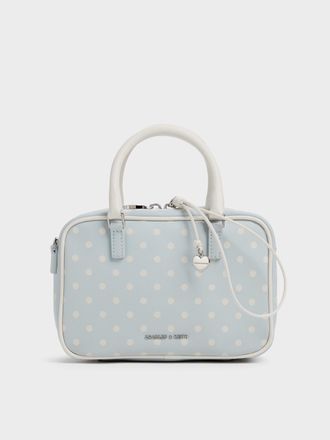 Charles & Keith Sianna Polka-Dot Bowling Bag