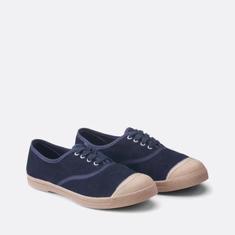 Bensimon Ribfluwelen tennisschoenen met veters