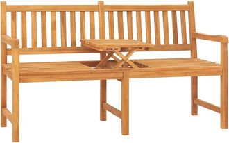 vidaXL Banco De Jard&iacute;n 3 Plazas Con Mesa Madera Maciza De Teca 150 Cm Vidaxl
